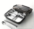 BentoBox Leakproof Stainless Steel Lunch Box — Three Compartments