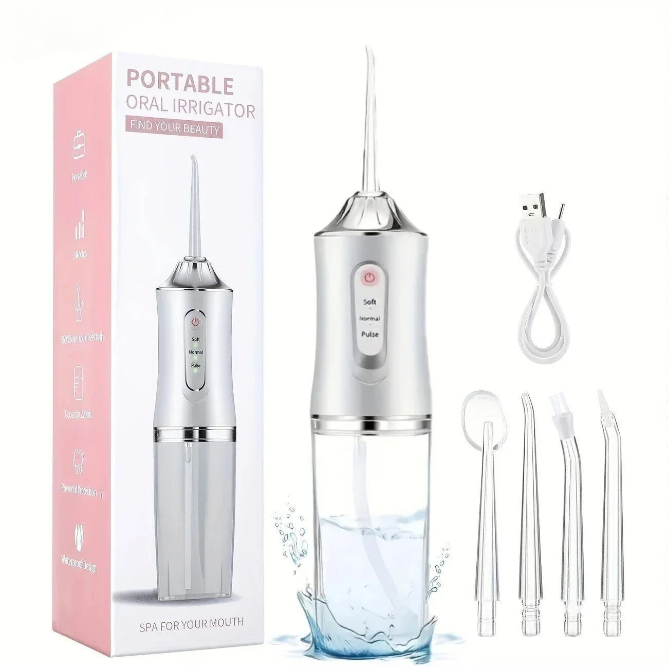 Oral Irrigator - Water Jet Flosser - Portable Dental Cleaning Device | meowbutter