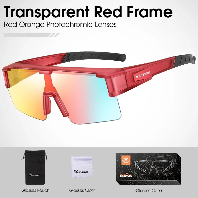 Óculos de Ciclismo WEST BIKING Fotocromáticos com Proteção UV400 - Meowbutter
