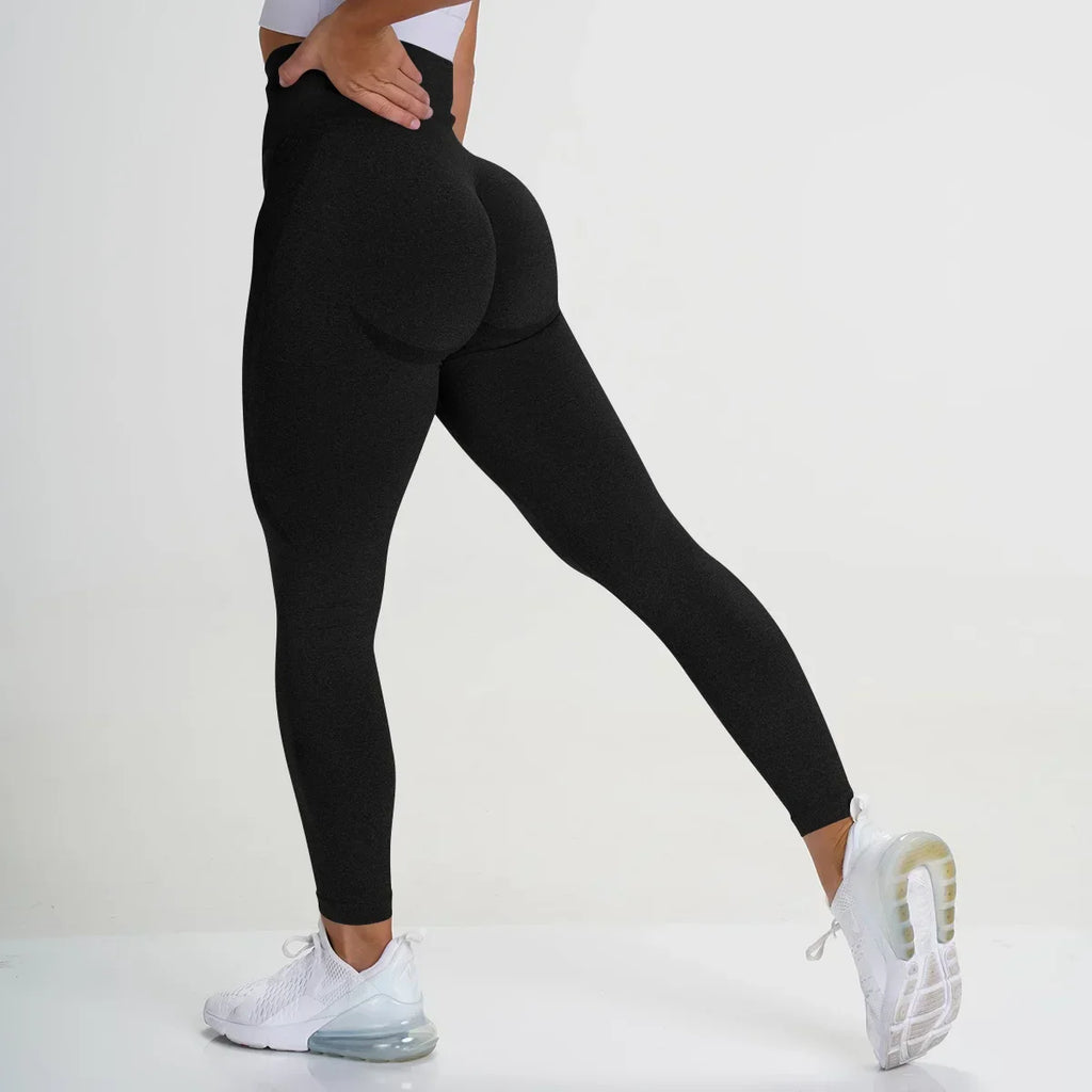 Sømløse leggings med høj talje — Elastisk spandexblanding, figursyet pasform
