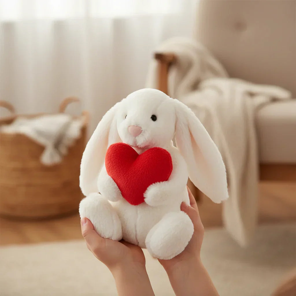Miękka pluszowa maskotka króliczki Bunnycat 25 cm — kompaktowa konstrukcja z futerkiem