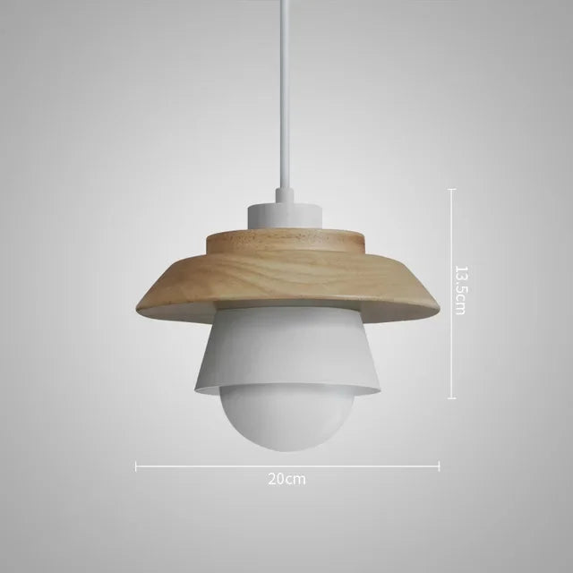 Nordic Wood Pendant Light | Colourful Macaron Design | Meowbutter