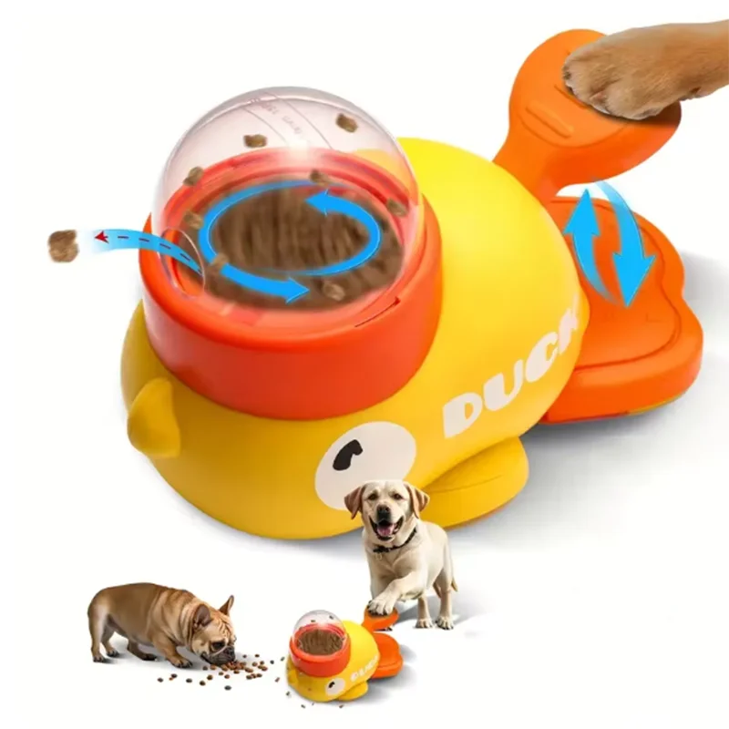 Interactieve eendenpuzzelvoeder voor honden en katten - 3 voedseluitgangen maten - 12-20mm - Geel | meowbutter