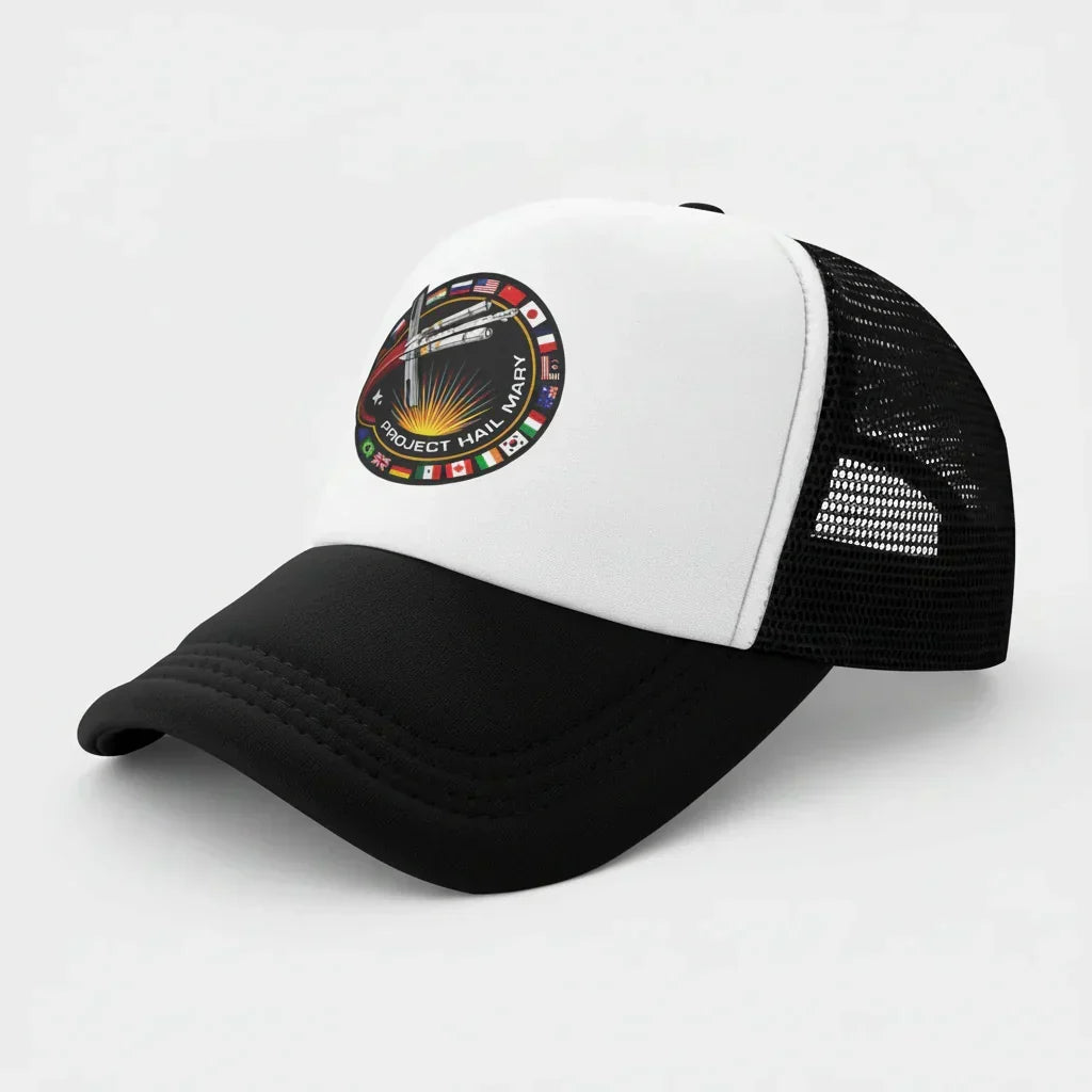 Project Rocky Structured Trucker Cap — Breathable Mesh Back, Adjustable Snapback Closure