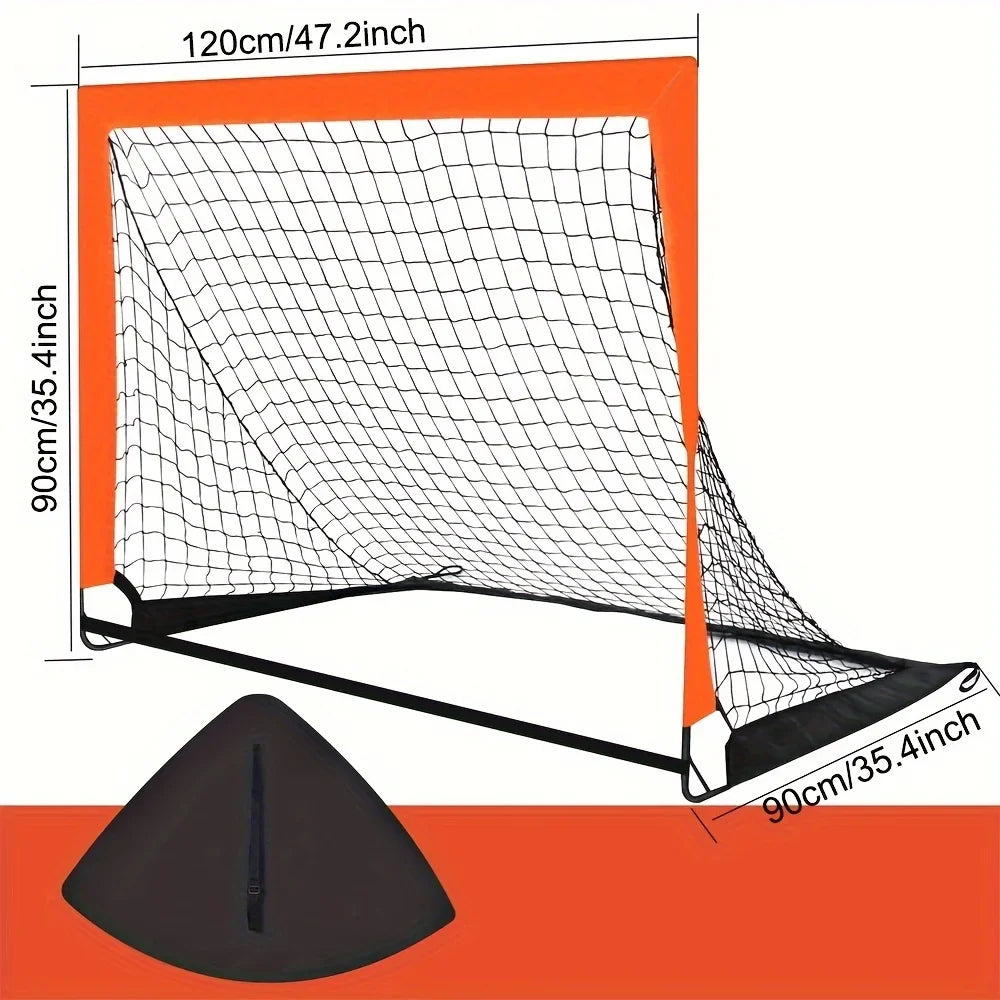But de football pliable - Entraînement pour enfants - Filet en nylon - Jardin et arrière-cour - Noir, rouge, bleu et orange | meowbutter