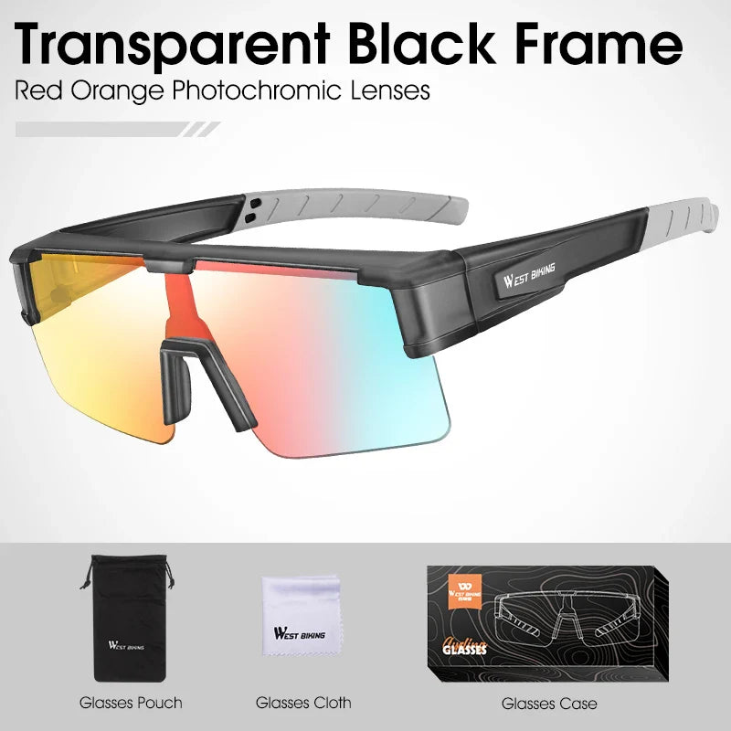 Óculos de Ciclismo WEST BIKING Fotocromáticos com Proteção UV400 - Meowbutter