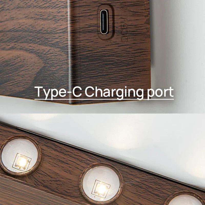 Lume da Parete Ricaricabile LumiBlock | Design Minimalista Effetto Legno | Meowbutter