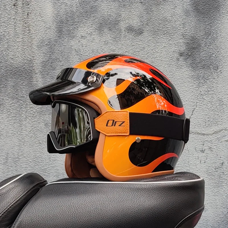 Casco de motocicleta retro - Meowbutter