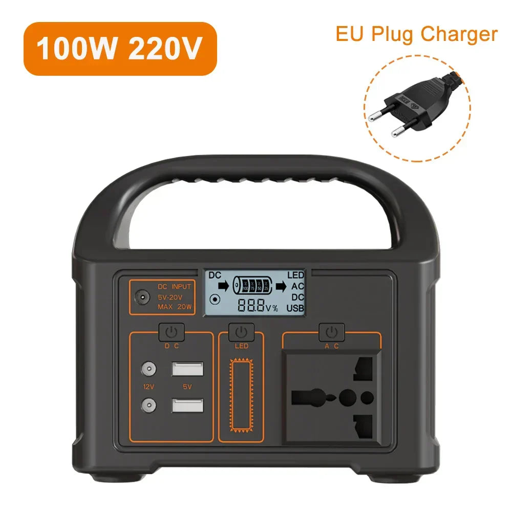 Hordozható Áramforrás - 100W - 24 000mAh LiFePO4 Akkumulátor - Napelemmel Kompatibilis | meowbutter