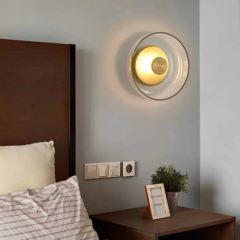 Applique da parete a LED in vetro nordico | Lampada da parete decorativa rotonda moderna | Meowbutter