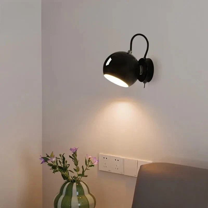 Nordic Cream Wall Lamp | Adjustable Dome Light | Meowbutter