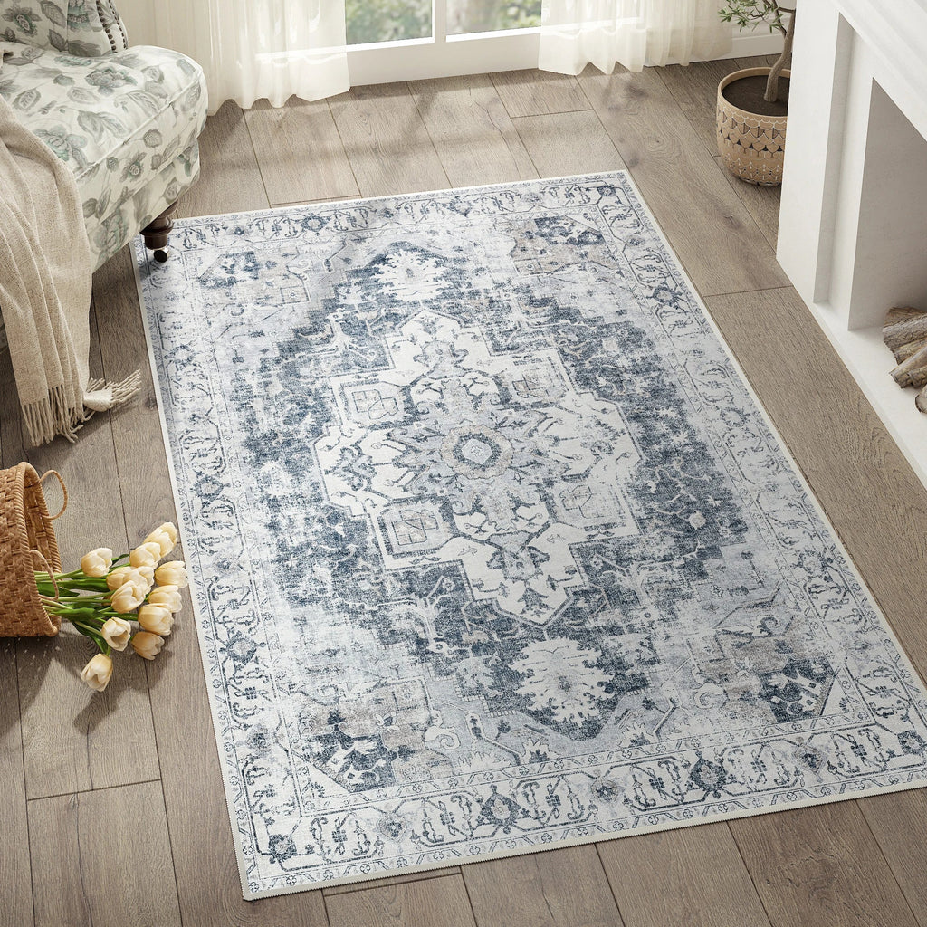 Heritage Medaillon Teppich | Faltbarer, rutschfester Teppich im orientalischen Stil | Meowbutter