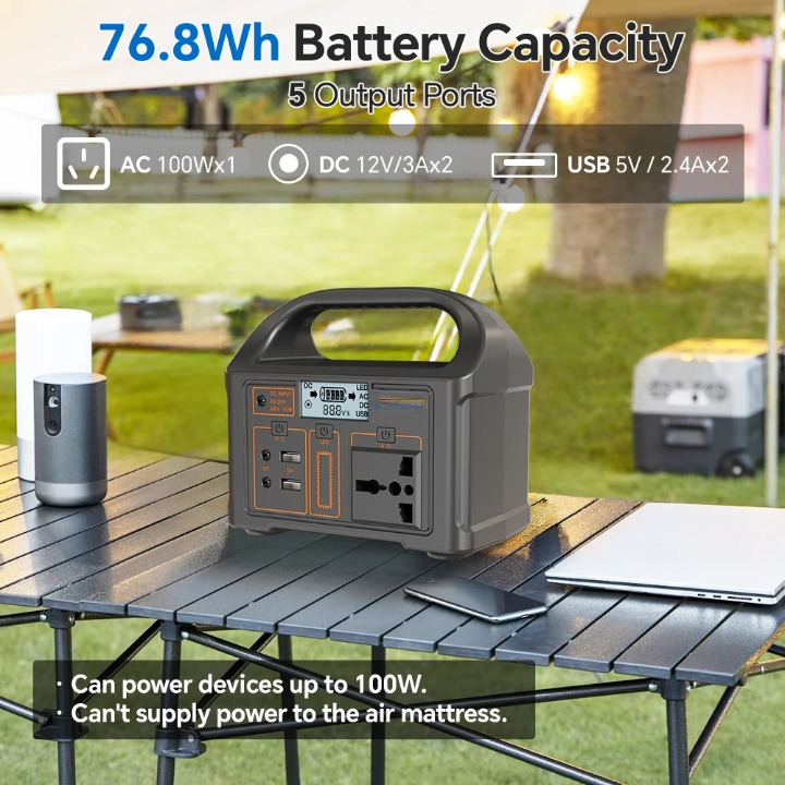 Hordozható Áramforrás - 100W - 24 000mAh LiFePO4 Akkumulátor - Napelemmel Kompatibilis | meowbutter
