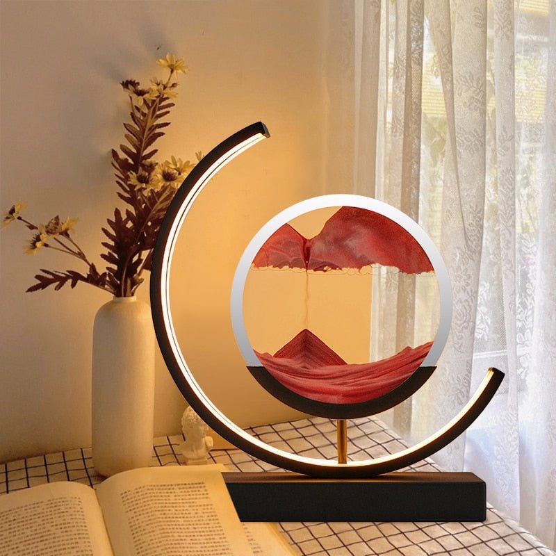 Stolní LED lampa Sandlight Quicksand — animovaná písková socha