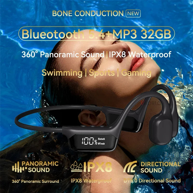 Auriculares de conducción ósea - Bluetooth 5.4 - IPX8 - Modo MP3 y Bluetooth - 6 colores | meowbutter