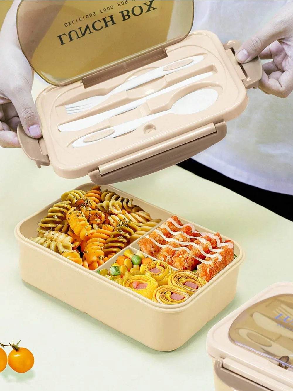 MealMate | Bento Lunch Box with Utensils | 4 Compartments & Leak-Proof Design | Meowbutter