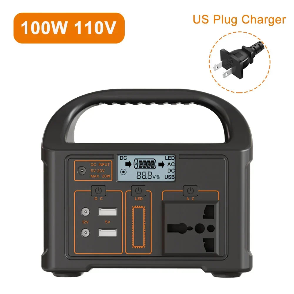 Hordozható Áramforrás - 100W - 24 000mAh LiFePO4 Akkumulátor - Napelemmel Kompatibilis | meowbutter