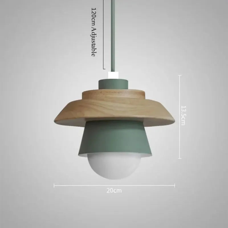 Nordic Wood Pendant Light | Colourful Macaron Design | Meowbutter