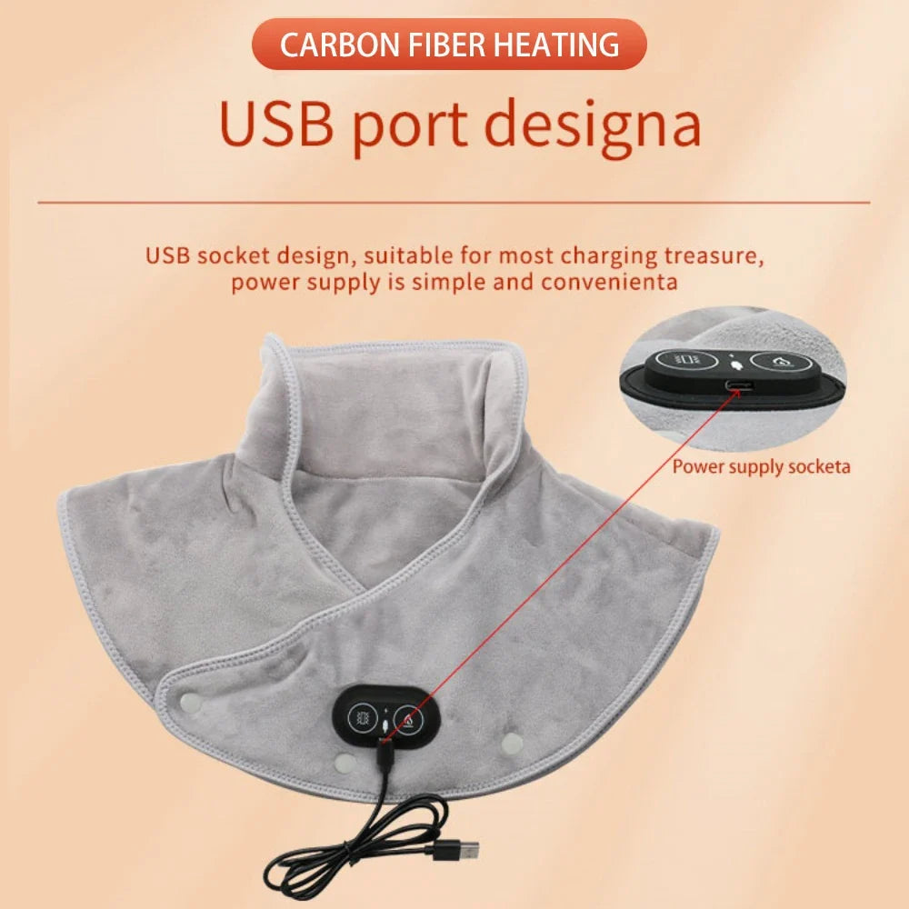 Vyhřívaný masážní přístroj na krk a ramena - USB 5V - 3 nastavení teploty 45-55°C - automatické vypnutí po 30-60 minutách | meowbutter