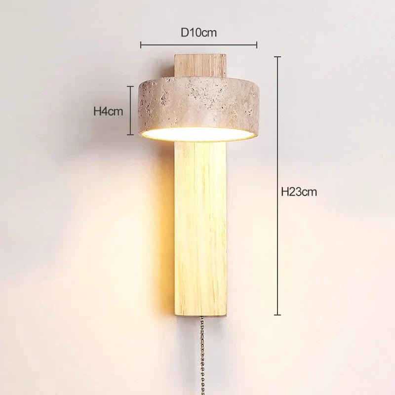Éclat Wall Lamp | French Wabi-Sabi Headboard Light with Pull Switch | Meowbutter