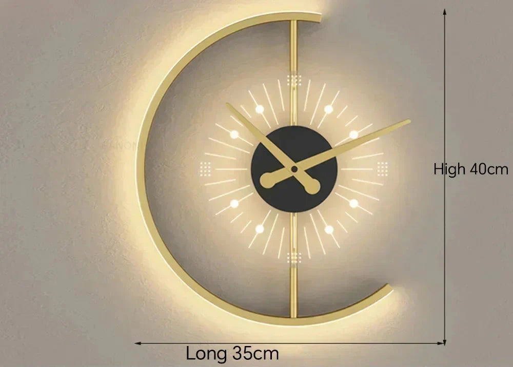 Lunaris Wall Lamp Clock | Post-Modern LED Sconce | Meowbutter