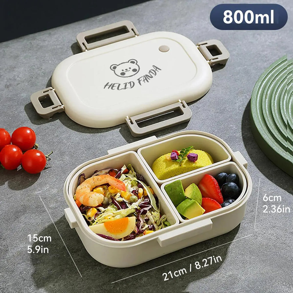 FreshMate Bento-låda med tre fack och läckagesäkert lock — 800ml