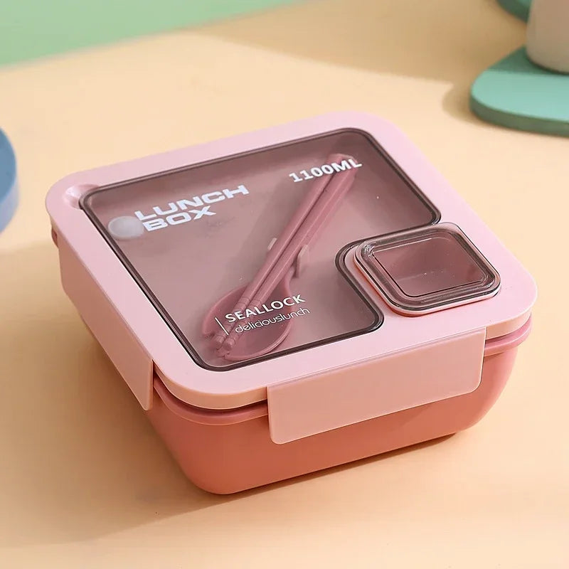 BentoGo 850ml Leakproof Lunch Box — Built-In Cutlery, Microwave and Dishwasher Safe