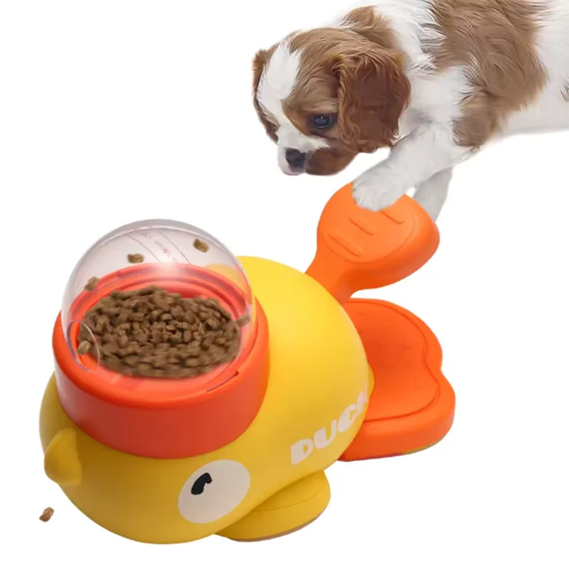 Interactieve eendenpuzzelvoeder voor honden en katten - 3 voedseluitgangen maten - 12-20mm - Geel | meowbutter