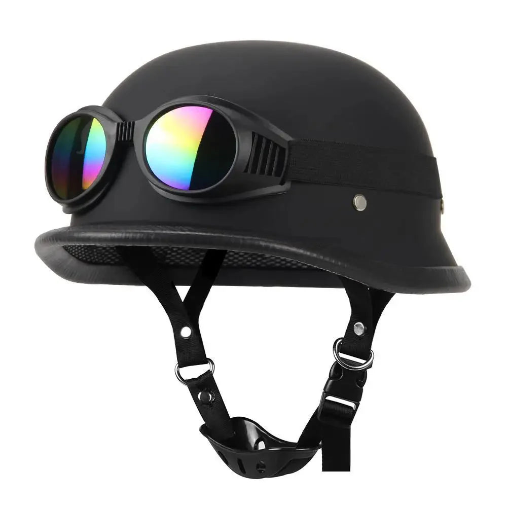 DOT-certificeret halv hjelm retro motorcykel - Meowbutter