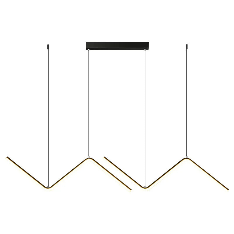 Aluminiowa lampa wisząca liniowa—precyzyjne geometryczne wycięcia, nordycki minimalistyczny design