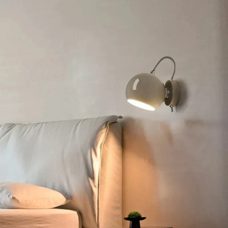 Nordic Cream Wall Lamp | Adjustable Dome Light | Meowbutter