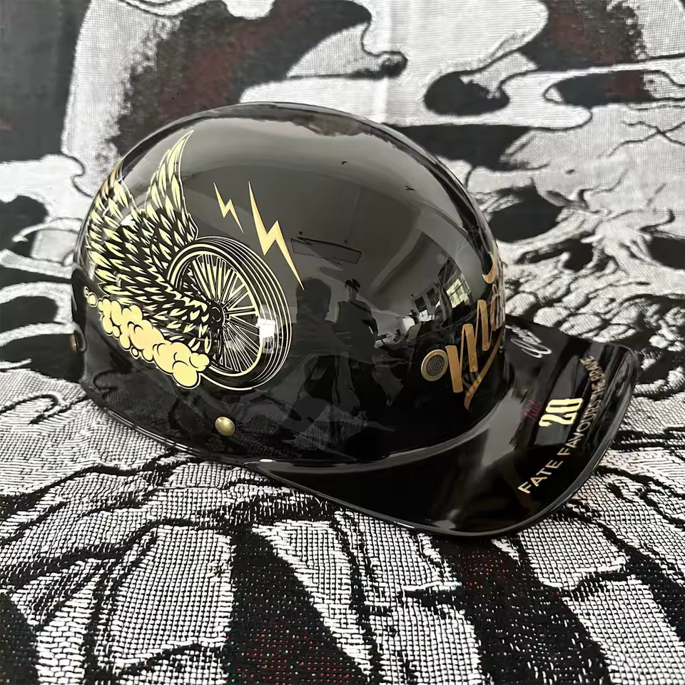 Retro 90s Half Helmet – Vintage Street Rider Style - Meowbutter