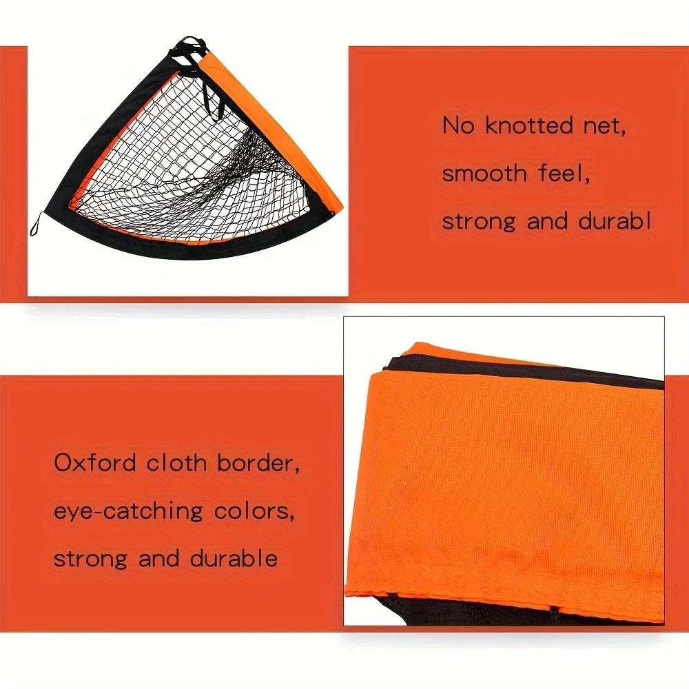 But de football pliable - Entraînement pour enfants - Filet en nylon - Jardin et arrière-cour - Noir, rouge, bleu et orange | meowbutter