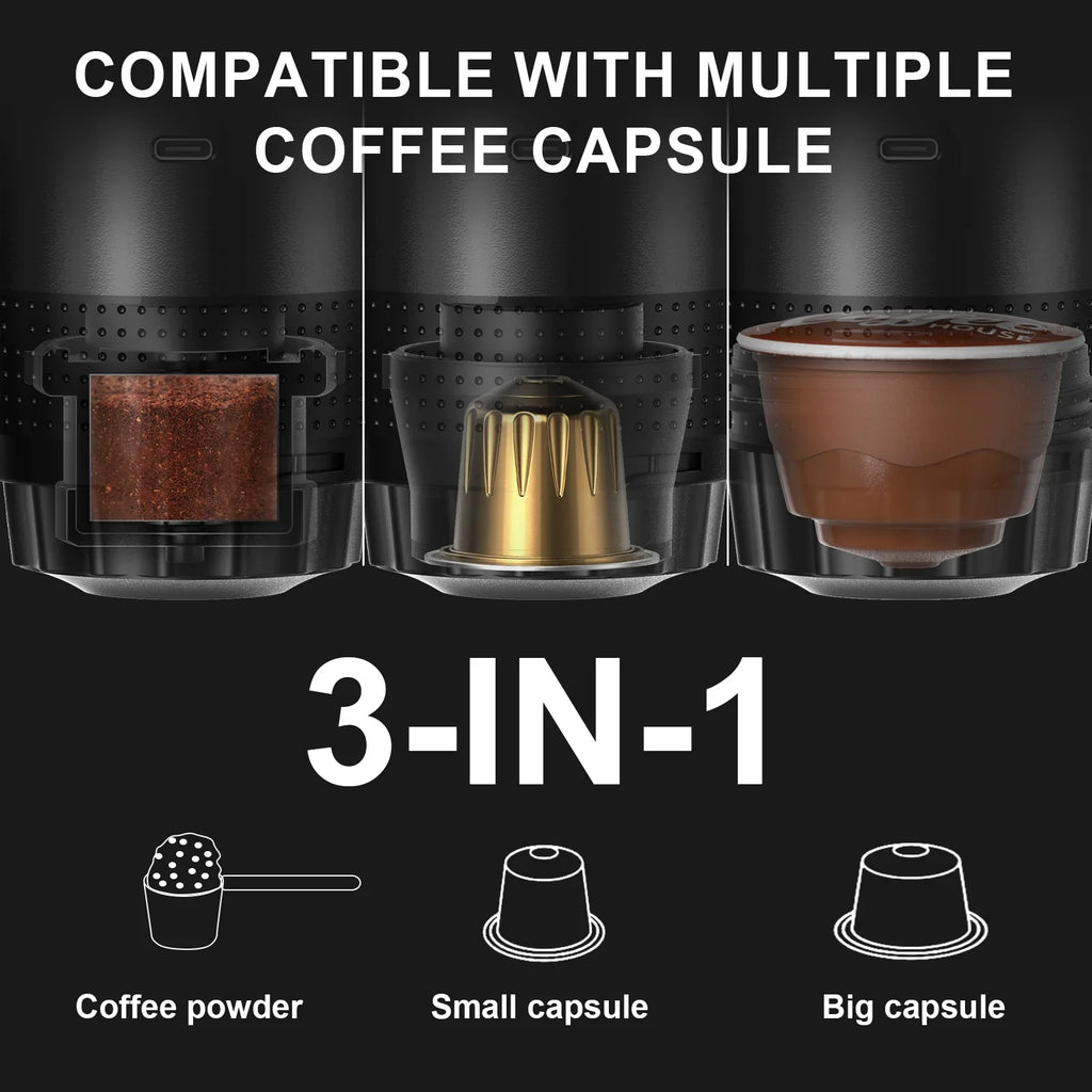 Machine à café espresso portable - Voiture et maison - Adaptateur 8g - Acier inoxydable - 4 couleurs | meowbutter