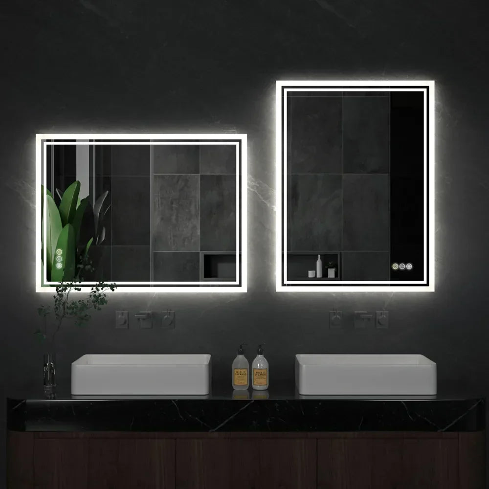 LuvoGlow | LED Bathroom Mirror | Frameless Dimmable with Anti-Fog | Meowbutter