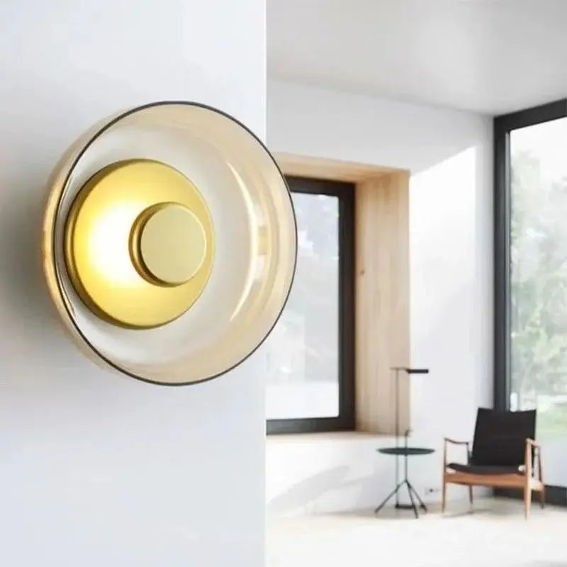 Applique da parete a LED in vetro nordico | Lampada da parete decorativa rotonda moderna | Meowbutter