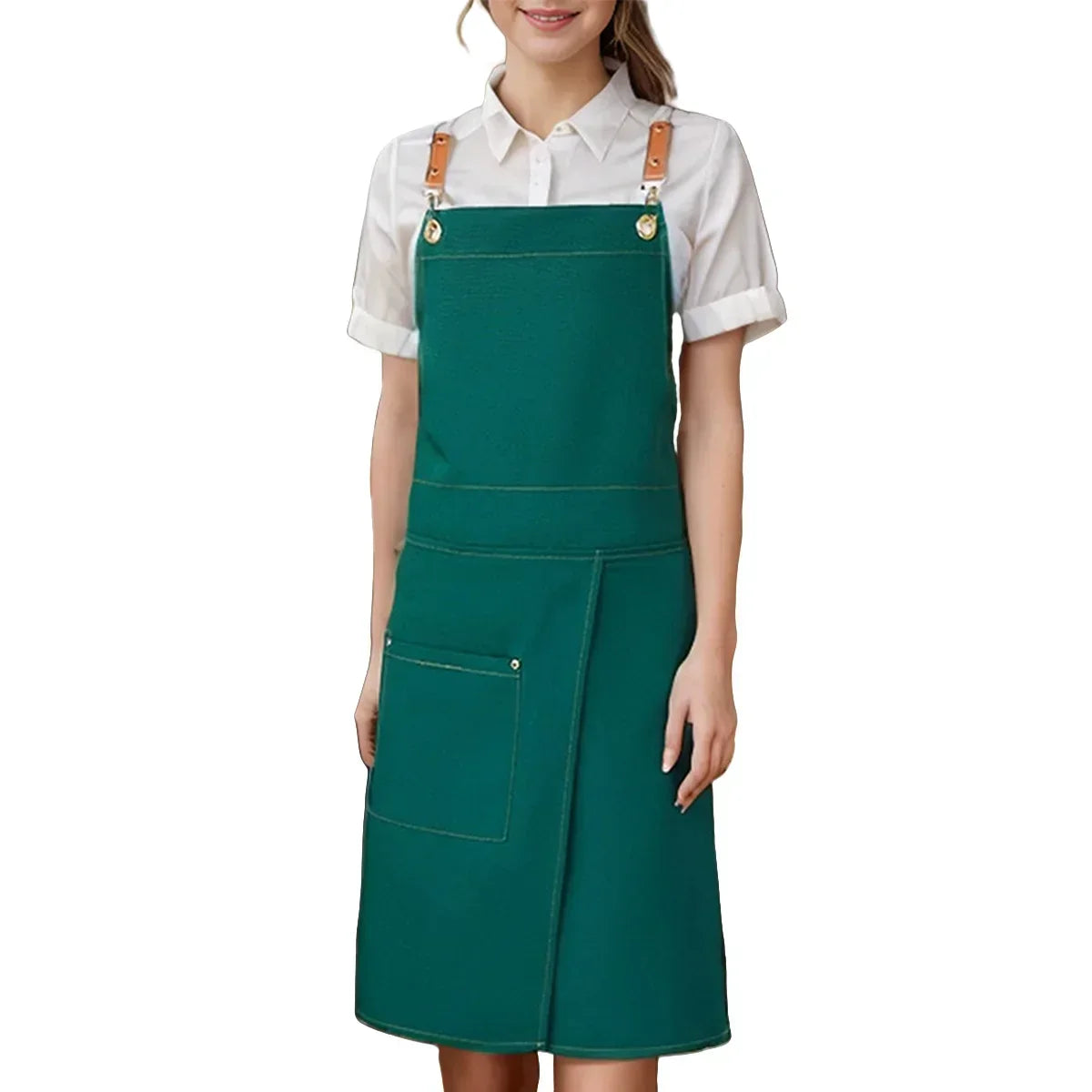 WorkEase Heavy-Duty Waterproof Canvas Apron — Split Skirt Pockets
