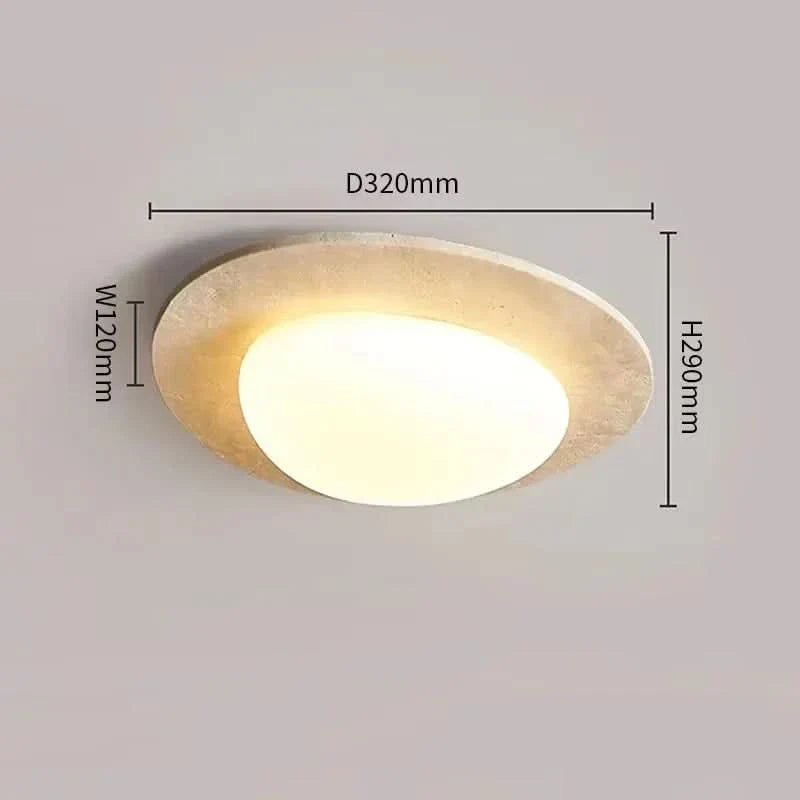 Wabi-Sabi-Deckenleuchte aus Naturstein mit LED | meowbutter