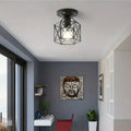 Lampada da soffitto moderna in oro | Design geometrico a gabbia metallica | Meowbutter