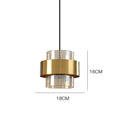 Nordic Glass Pendant Light | Modern Brass Cylinder Design | Meowbutter