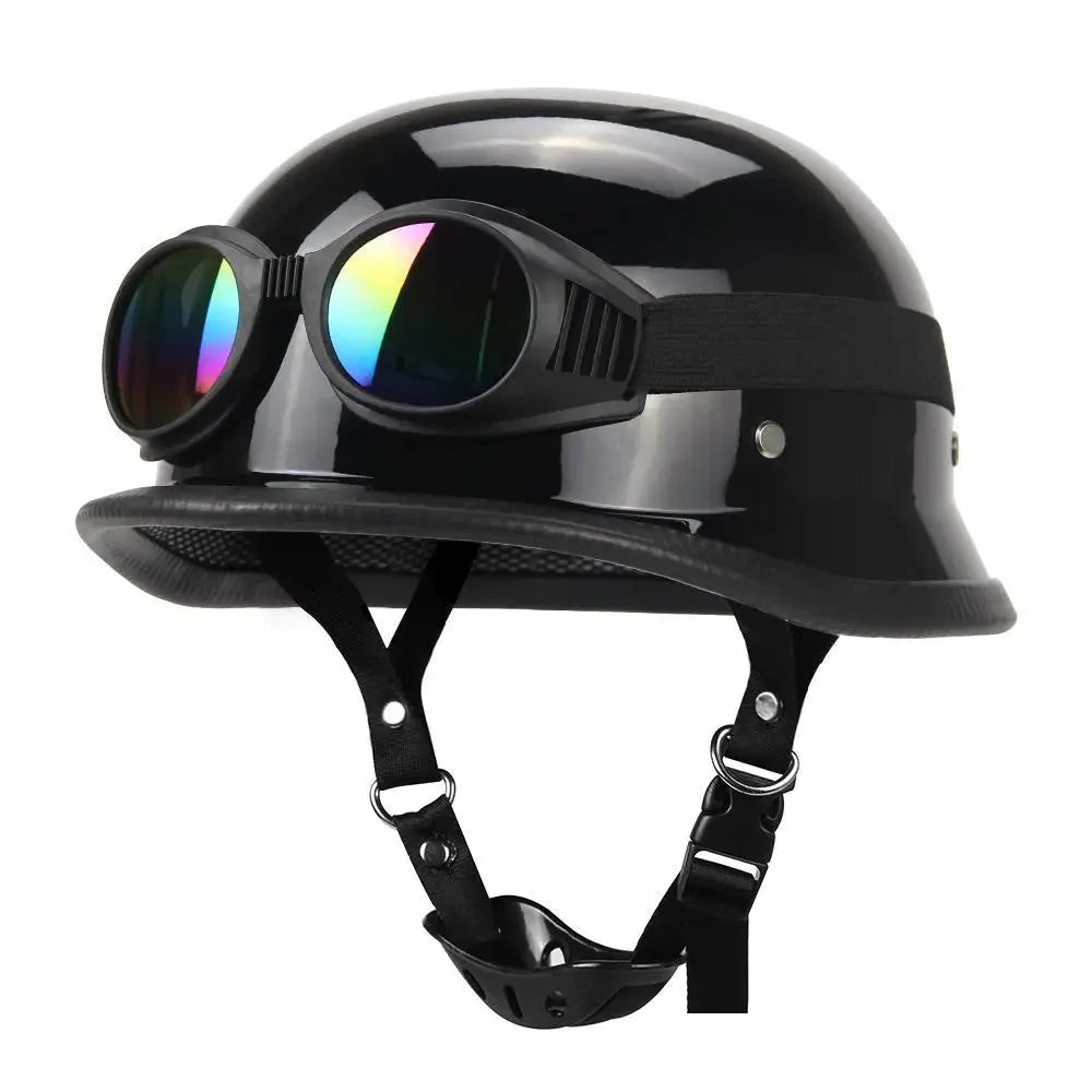 DOT-certificeret halv hjelm retro motorcykel - Meowbutter