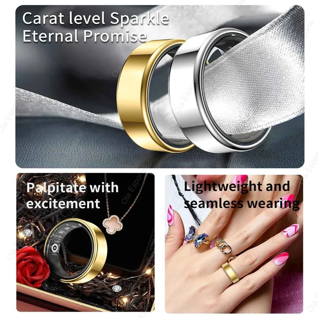 Anillo inteligente - Monitor de frecuencia cardíaca y SpO2 - Monitor de sueño - Resina - Tallas 9-14 - 3 colores | meowbutter