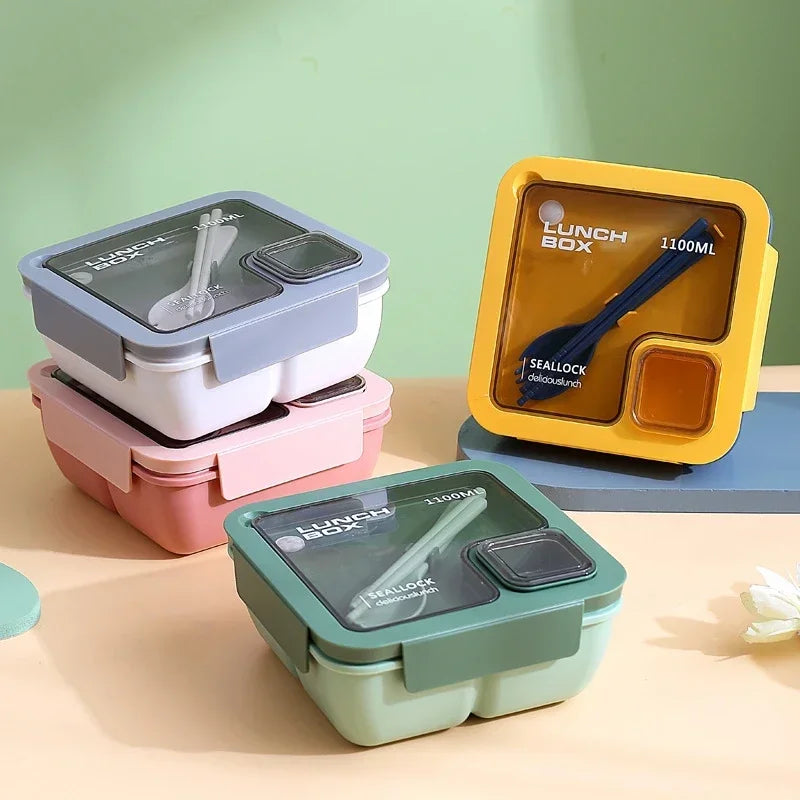 BentoGo 850ml Leakproof Lunch Box — Built-In Cutlery, Microwave and Dishwasher Safe