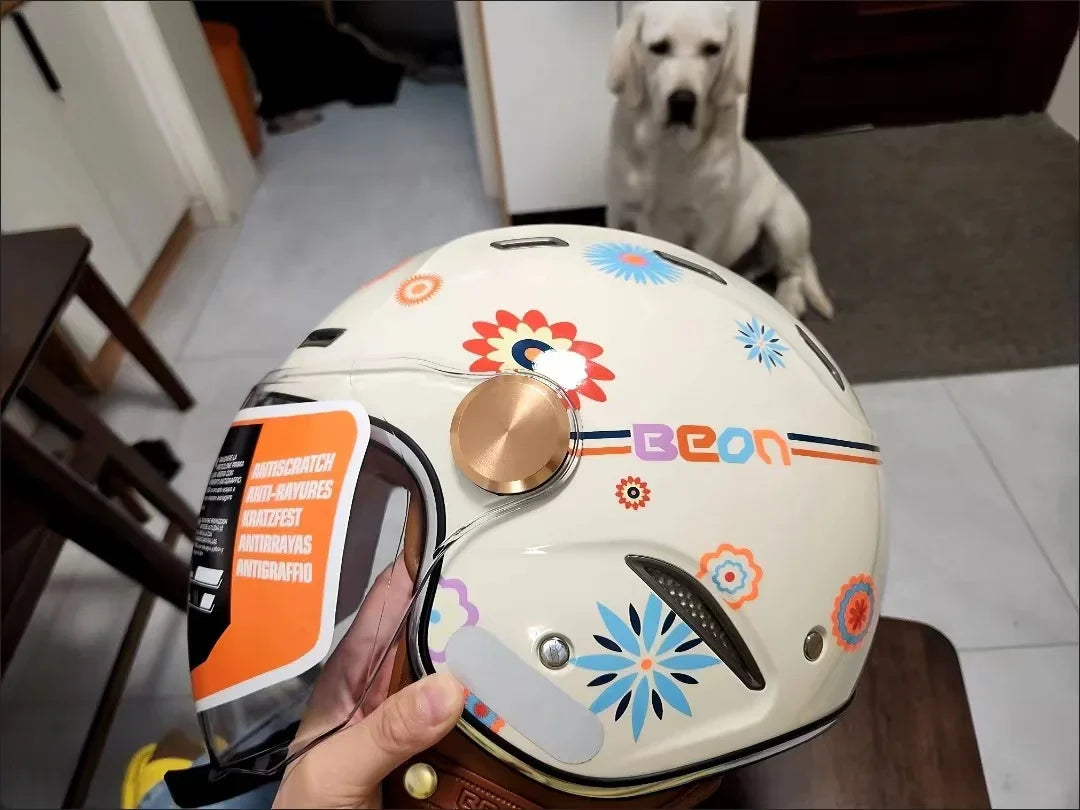 Casco de motocicleta retro - Meowbutter