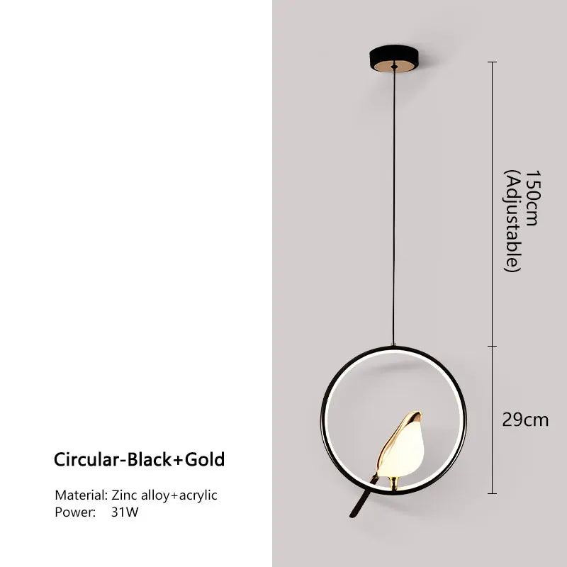 Magpie Pendant Light | Nordic LED Bird Design | Meowbutter