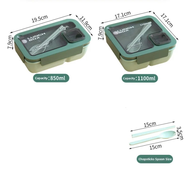 BentoGo 850ml Leakproof Lunch Box — Built-In Cutlery, Microwave and Dishwasher Safe