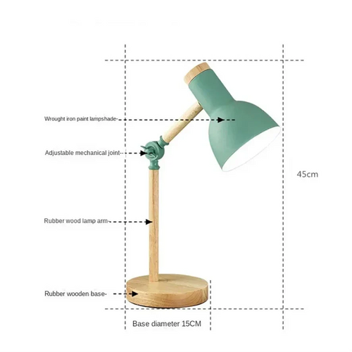 Lampada da tavolo in legno regolabile, comfort morbido per gli occhi | meowbutter