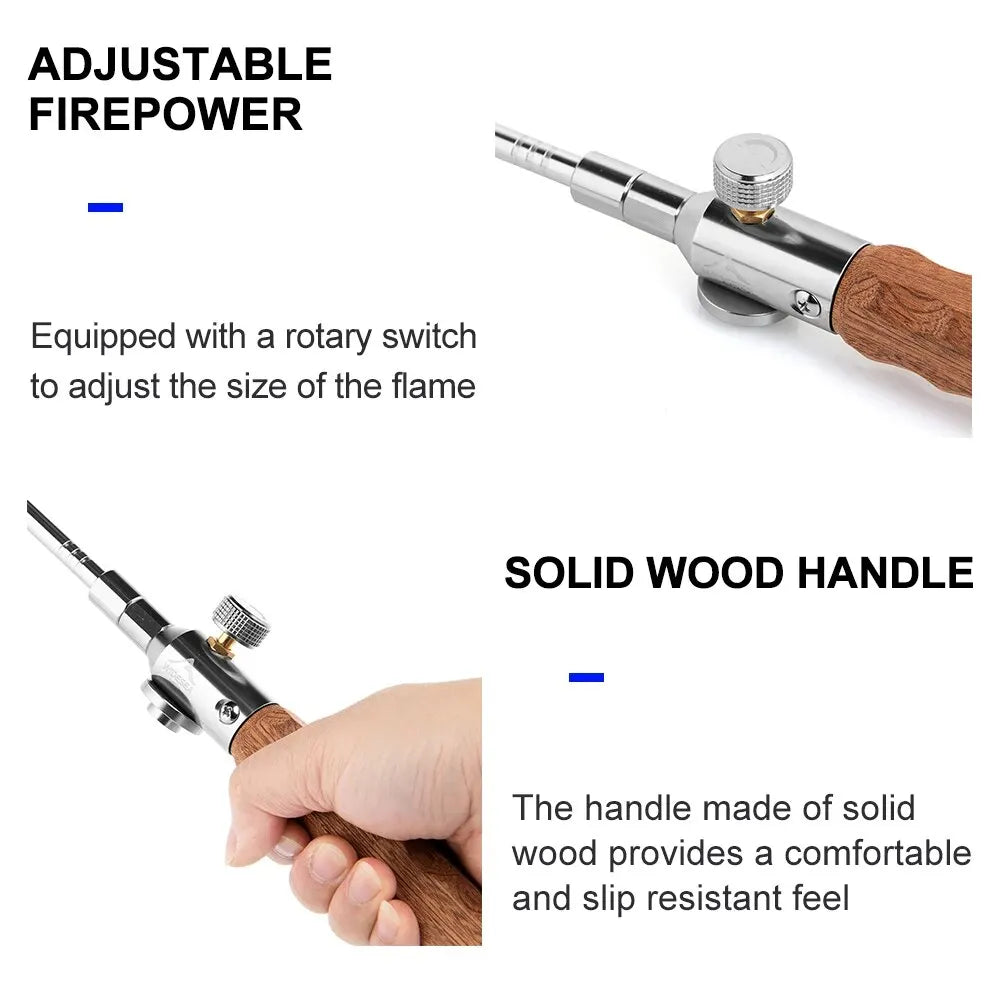 Kivio Wooden-Handled Gas Igniter For Camping And Outdoor Grilling