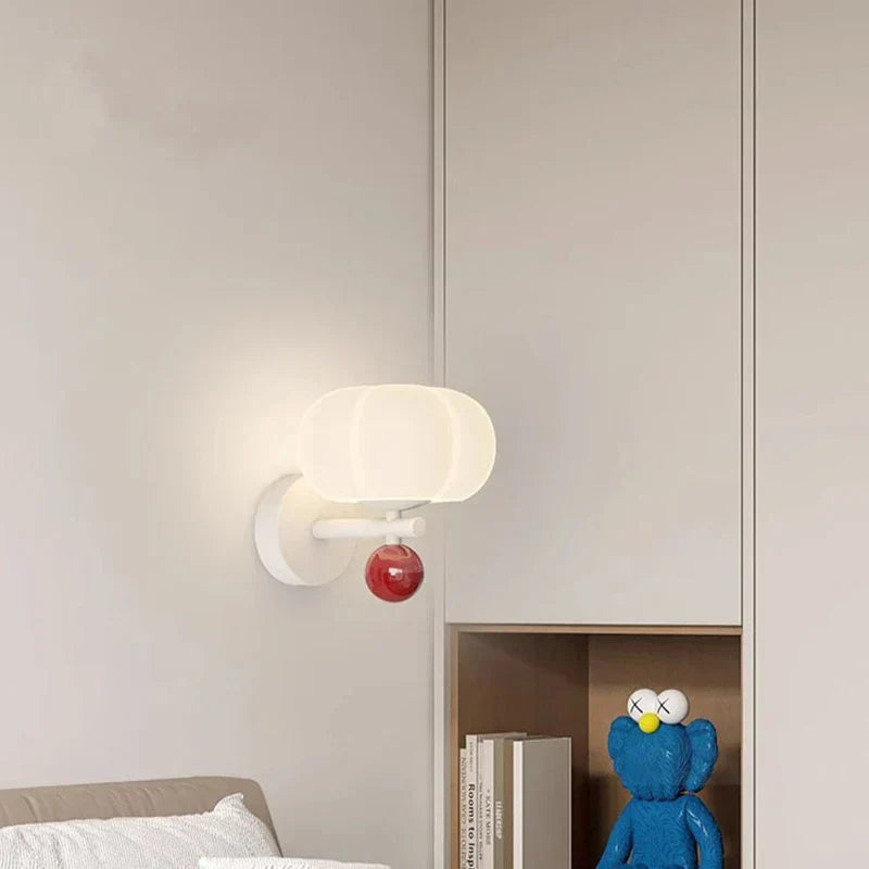 Nordisk græskar væglampe | Moderne glas- og metalsconce | Meowbutter