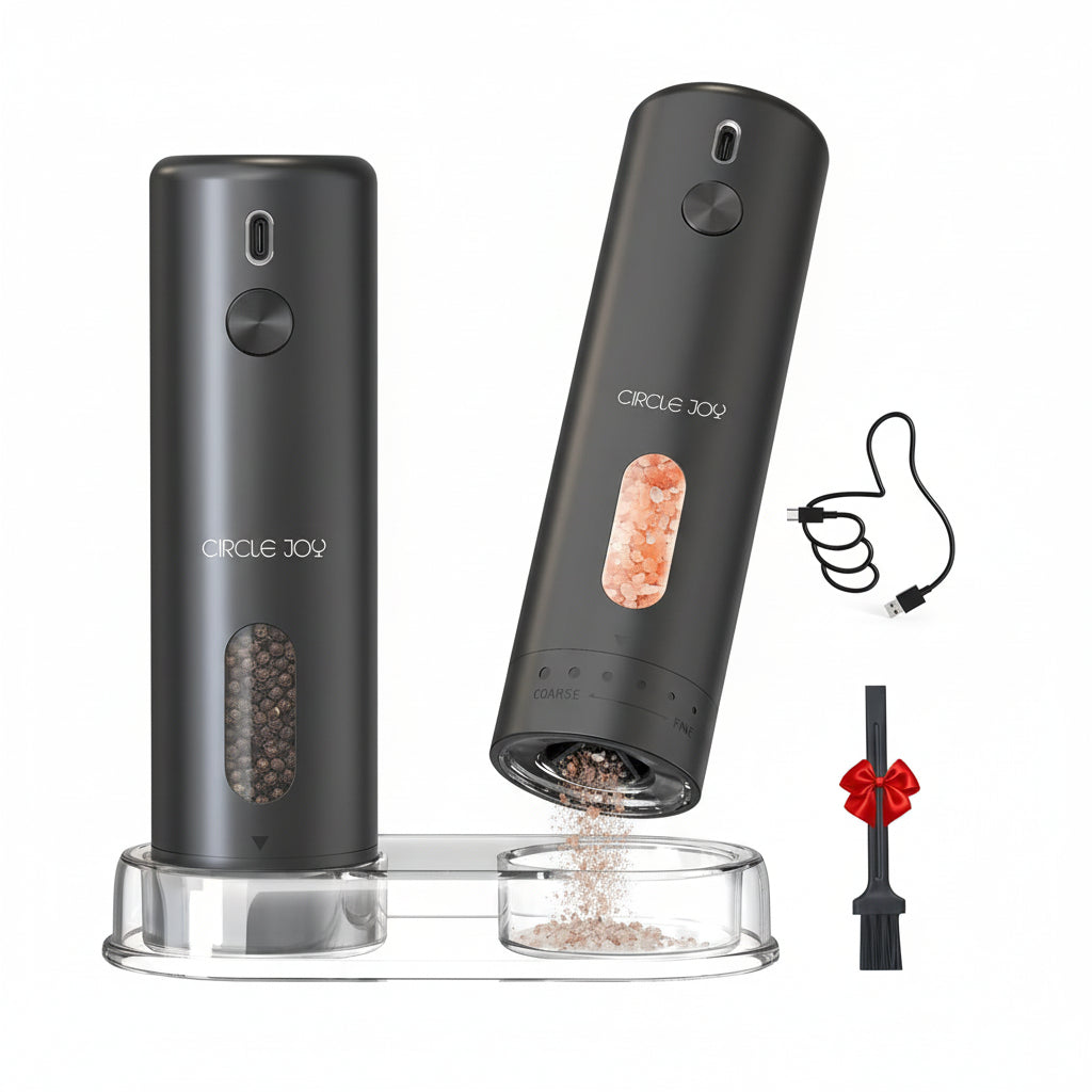 Elektrický set mlýnku na sůl a pepř s nabíjecí základnou USB ProMax | Meowbutter